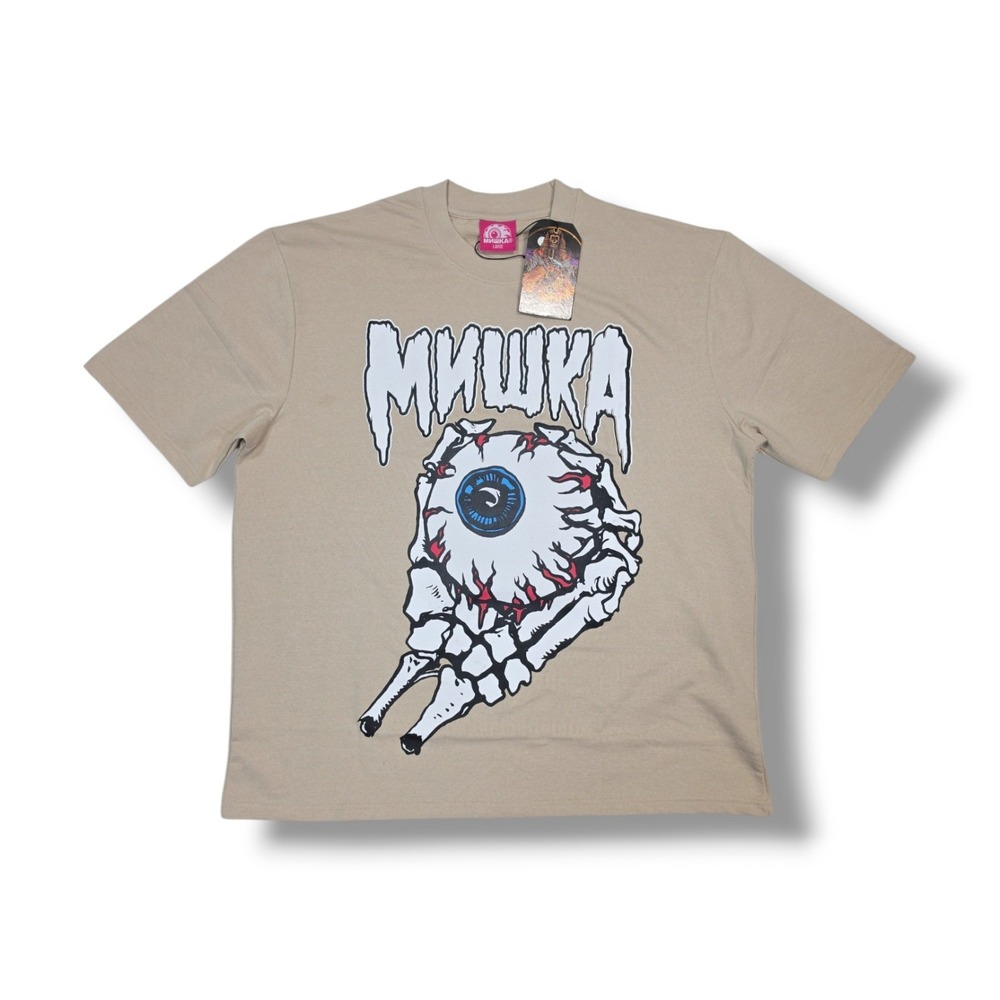 MNWKA Front Graphic Print Tan T-Shirt Men's L Style MEK5-004